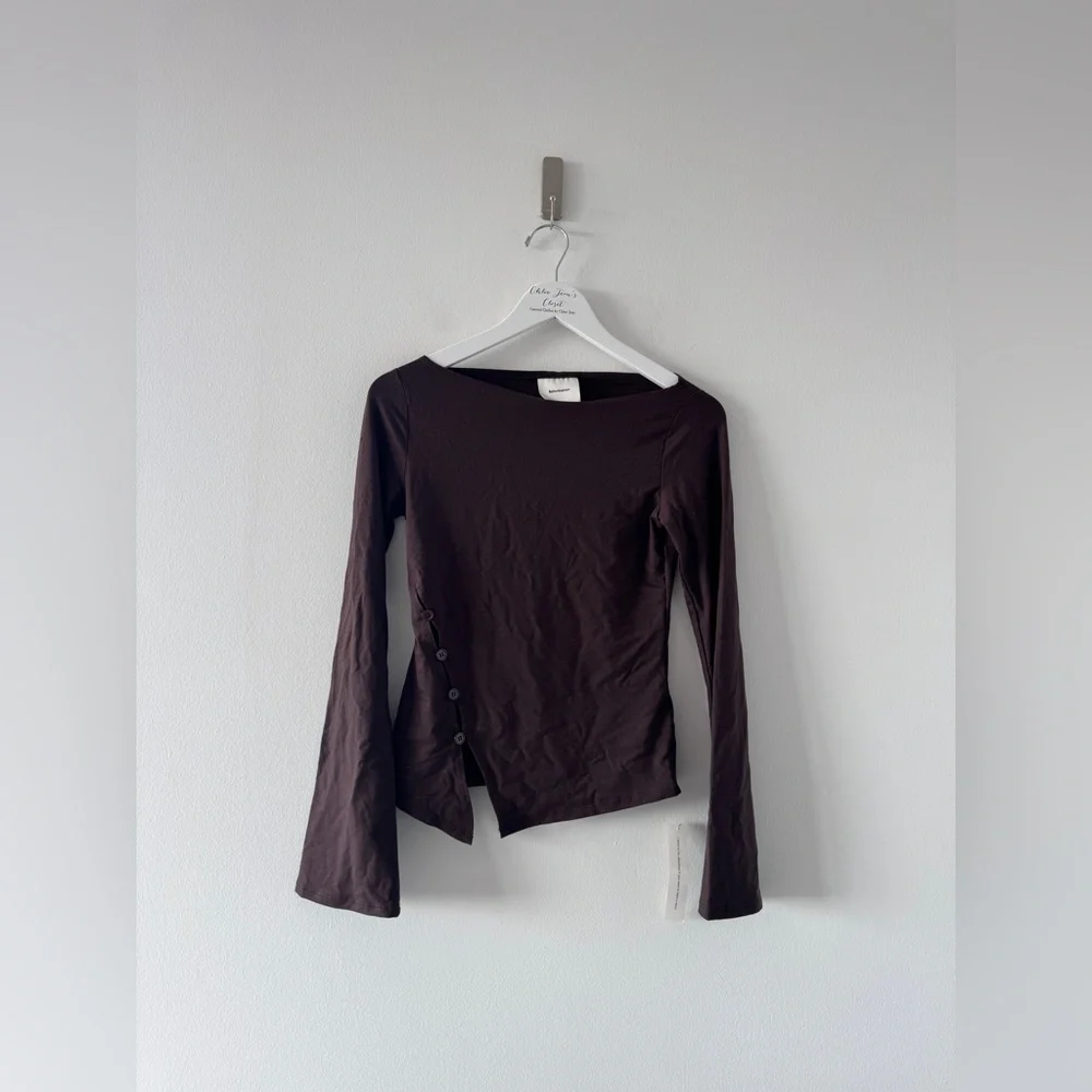 REFORMATION Nicola Knit Brown Blouse XS - Picture 2 of 6